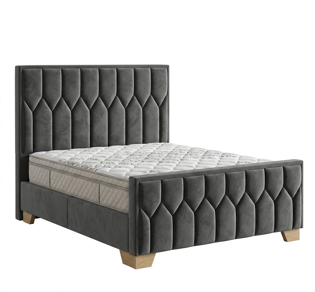 Base de Cama Doble Prisma Premium Gris - Image 2