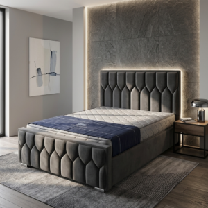 Base de Cama Doble Prisma Premium Gris