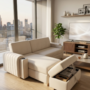 Sofá Cama Tipo L Modular multifuncional Milano